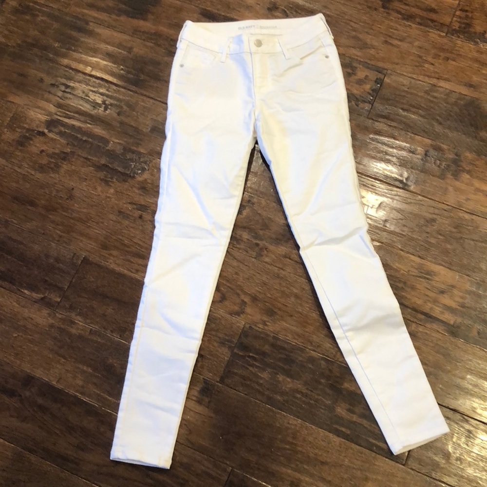 Old Navy Rockstar Mid-rise White Jeans Sz 0